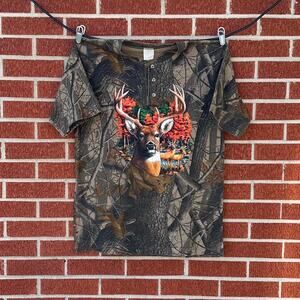 Vintage 90s realtree camo deer nature habitat wildlife shirt